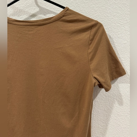 Banana Republic Luxe Touch 100% Cotton Tan Short Sleeve Crewneck T-Shirt XSP - Picture 7 of 10